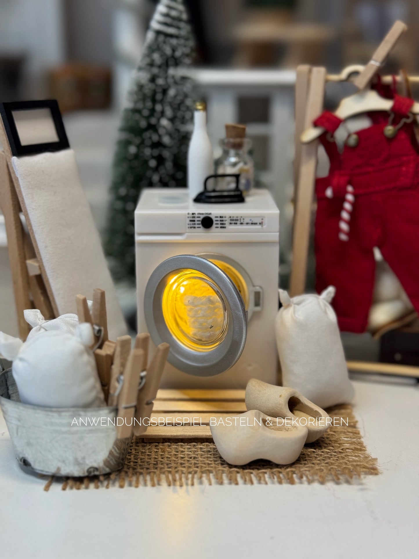 Waschmaschine weiß Miniatur für Wichteltür und Puppenhaus