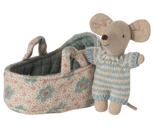 Maileg Babymaus in Tragetasche - Blau oder Rosa