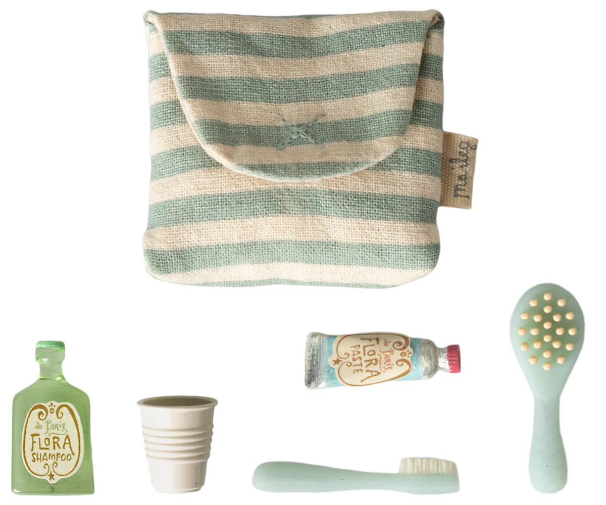 Maileg Zahnbürsten-Set für Maus – Blau gestreift