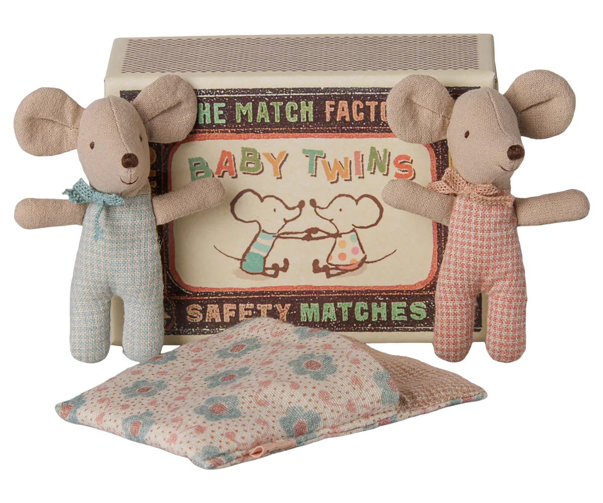 Maileg Zwillings-Babymäuse in Schiebeschachtel