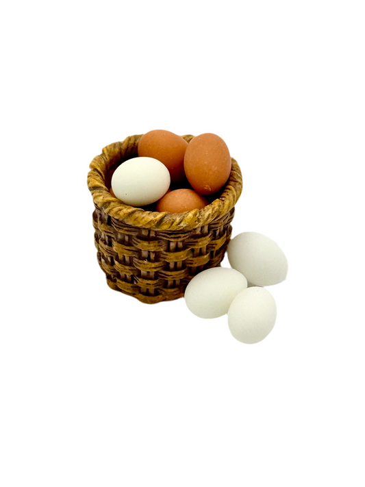 Korb mit 8 Eiern Miniatur