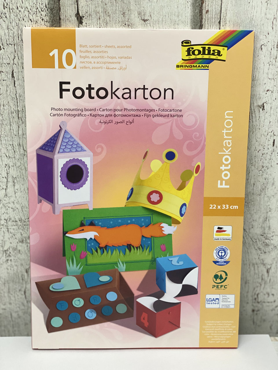 Fotokarton, Block mit 10 Blatt