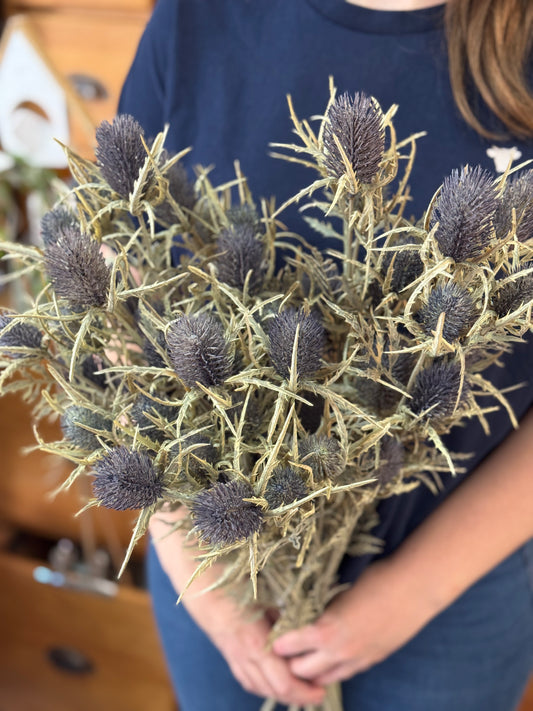 Künstlicher Distelzweig Blau - dekorative Kunstblume