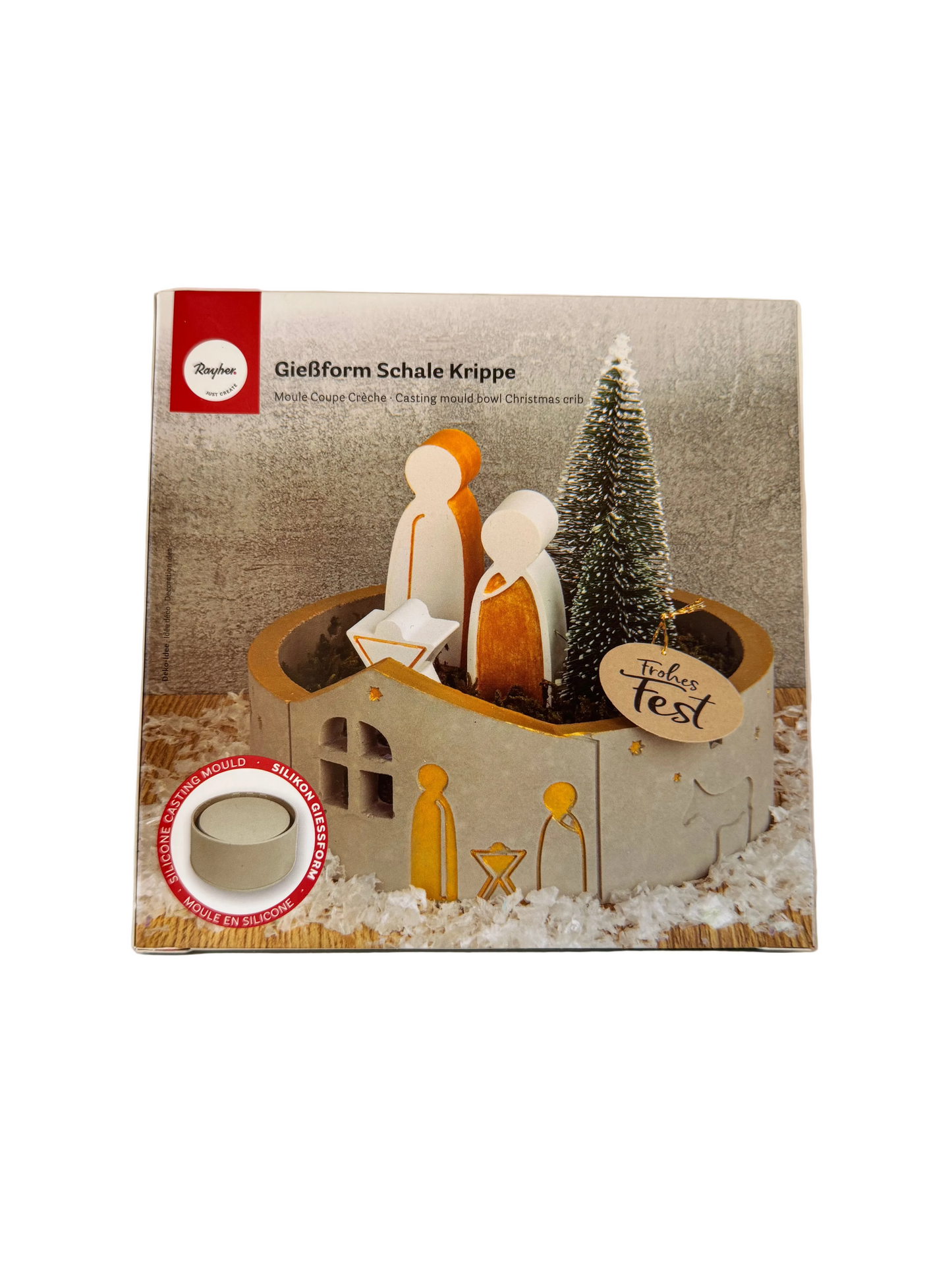 Silikon-Gießform Krippe– weihnachtliche Dekoschale mit Krippenmotiv