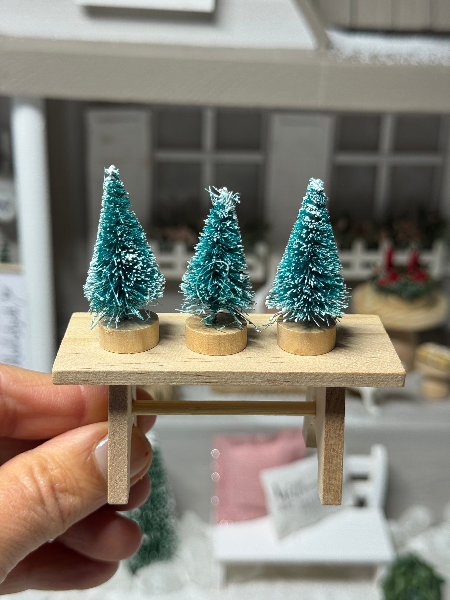 Mini Tanne mit Schnee 3 er Set