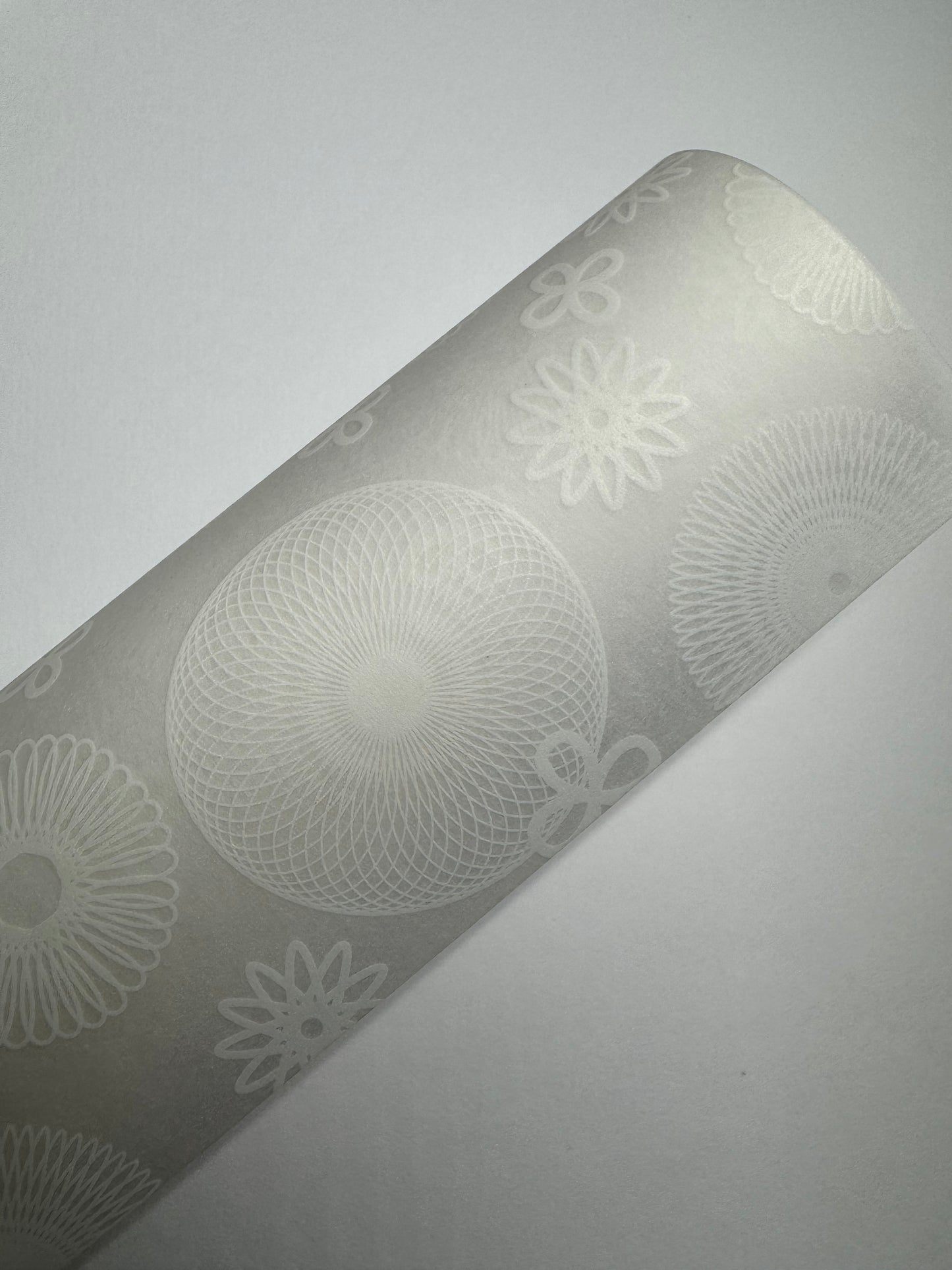 Transparentpapier auf Rolle verschiedene Muster weiß