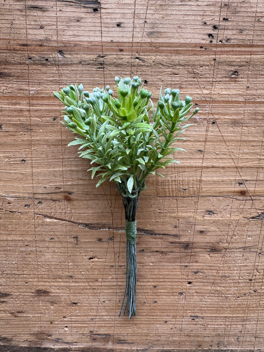 Mini-Zweig Vintage grau-grün (6 cm) – 10er Bund für Wichtelkulisse & Miniaturlandschaft