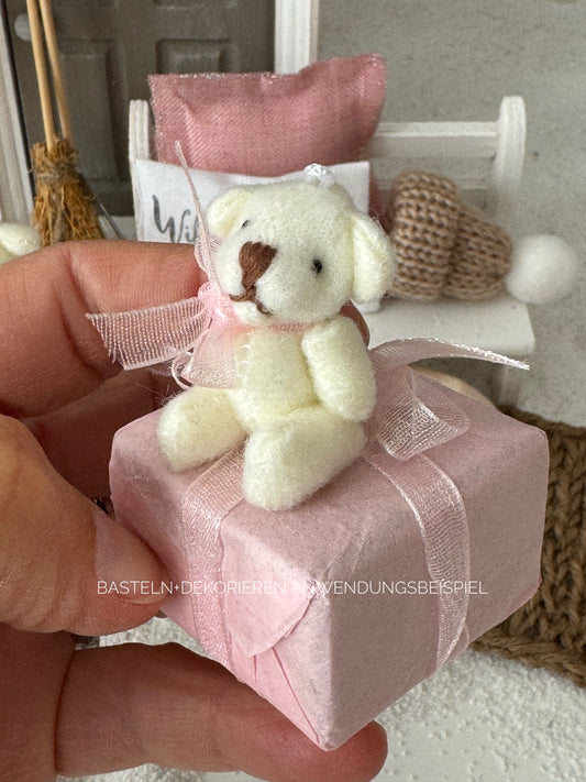 Teddybären Miniatur für Wichteltür und Puppenhaus