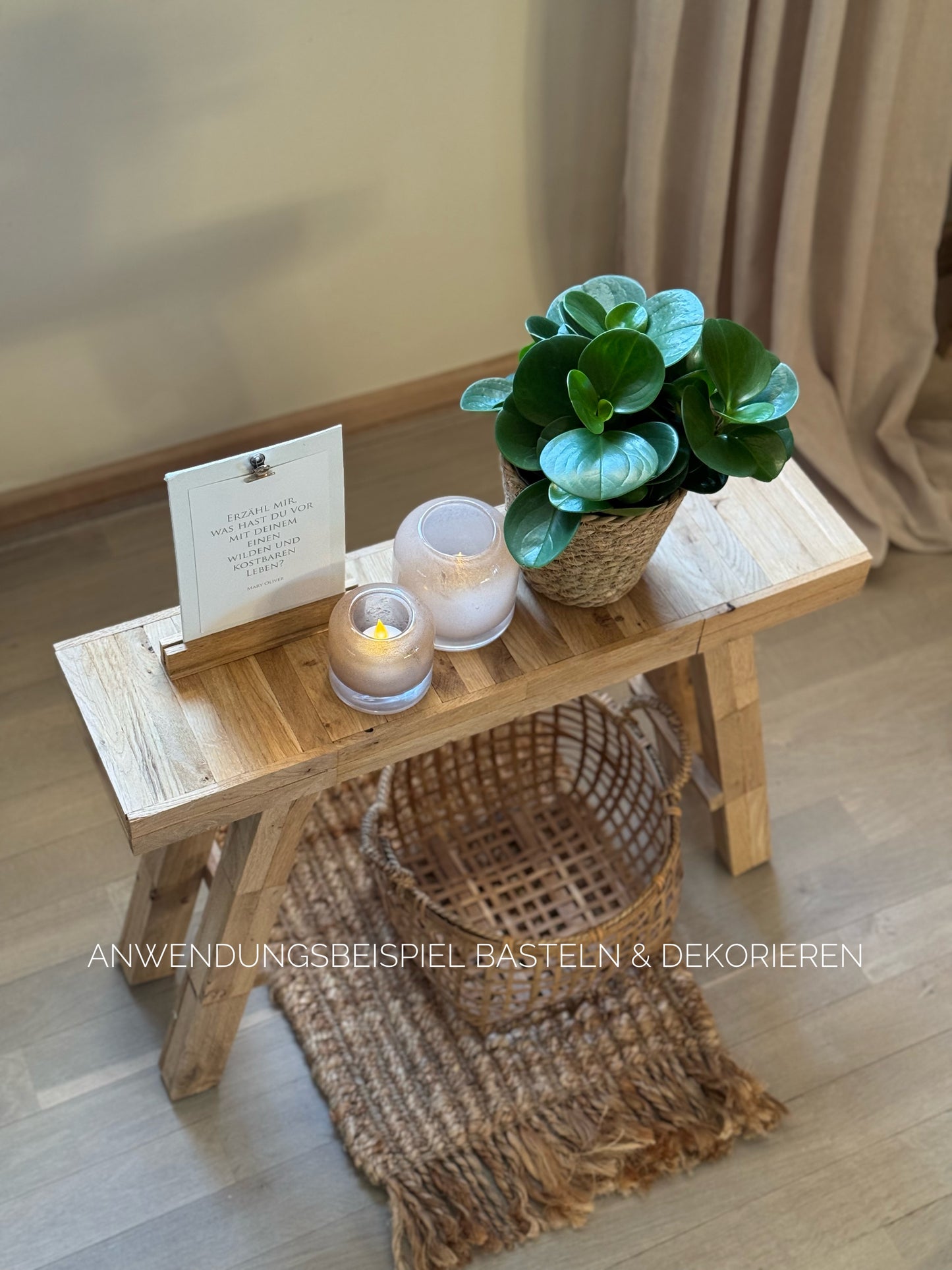 DIY Anleitung rustikaler Holzbock aus Holzklötzchen-Natürliches Home Decor