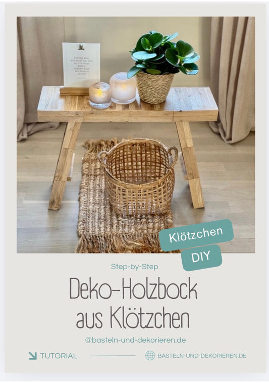 DIY Anleitung rustikaler Holzbock aus Holzklötzchen-Natürliches Home Decor