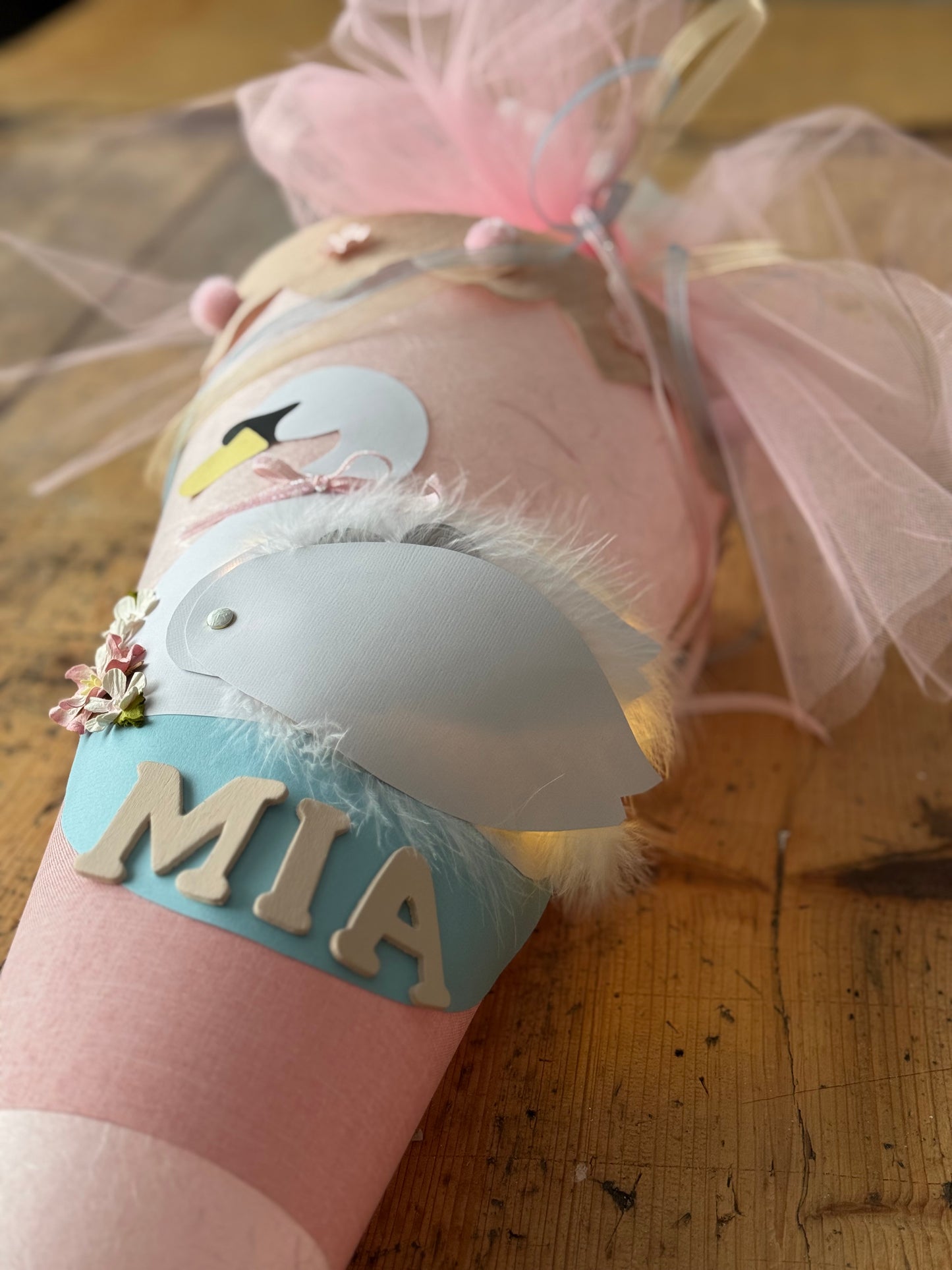 Schwanen-Schultüte DIY Bastelset - Schwan mit zwei Küken - beweglich