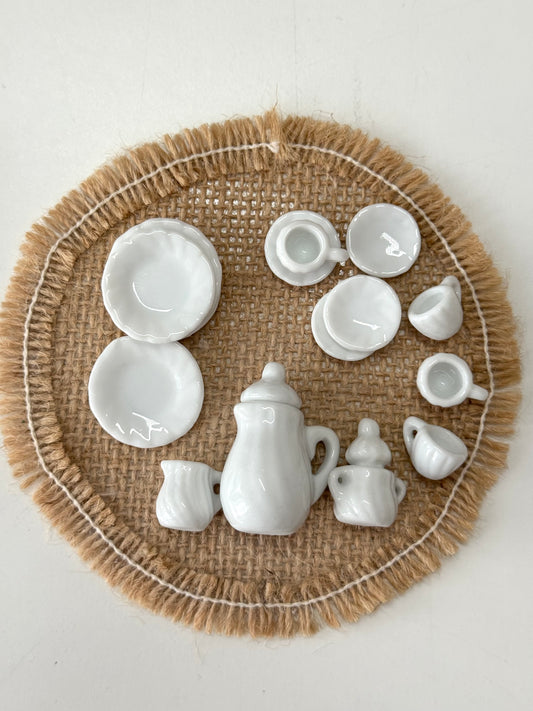 Kaffeeservice Miniatur weiß