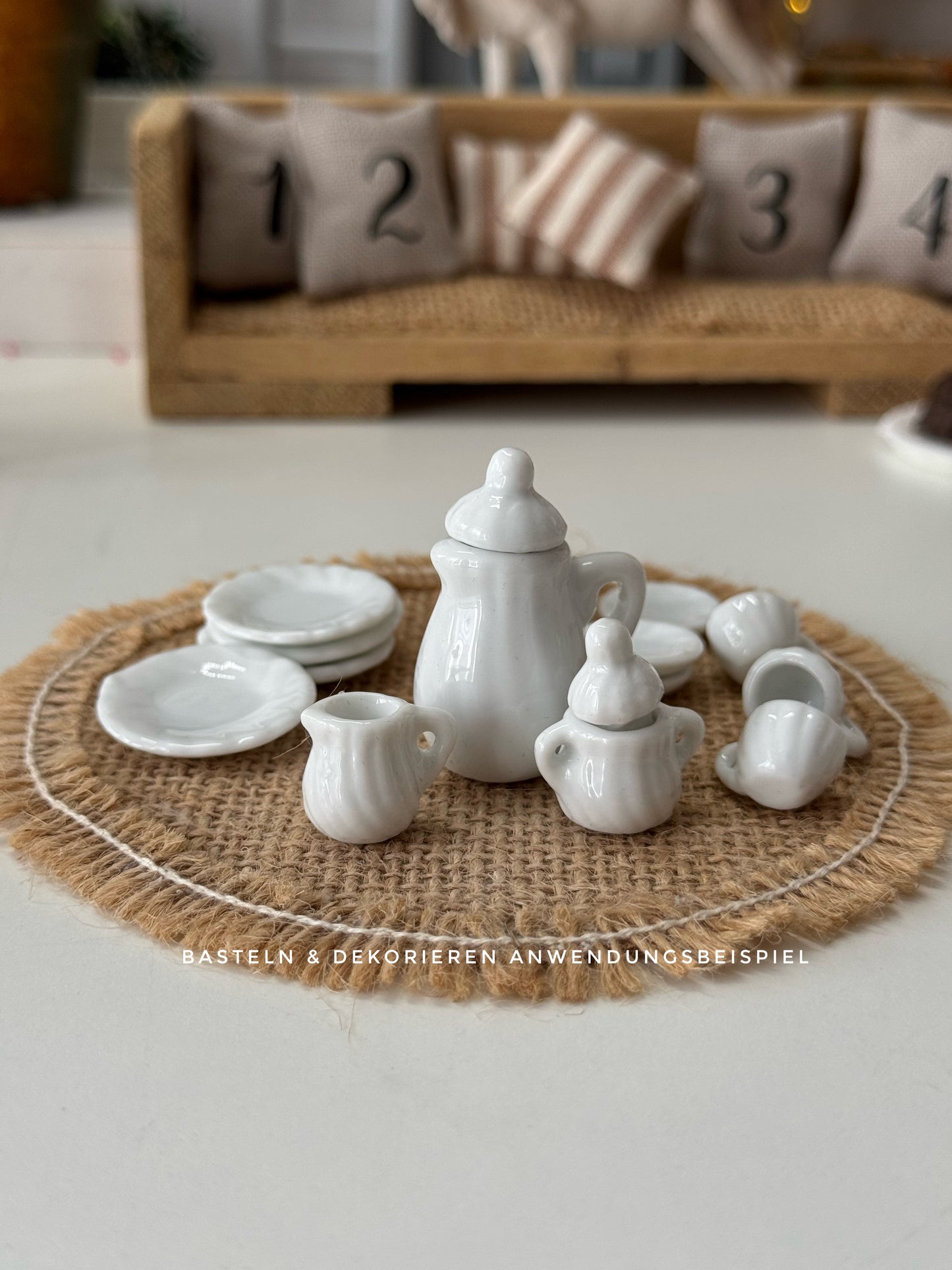 Kaffeeservice Miniatur weiß