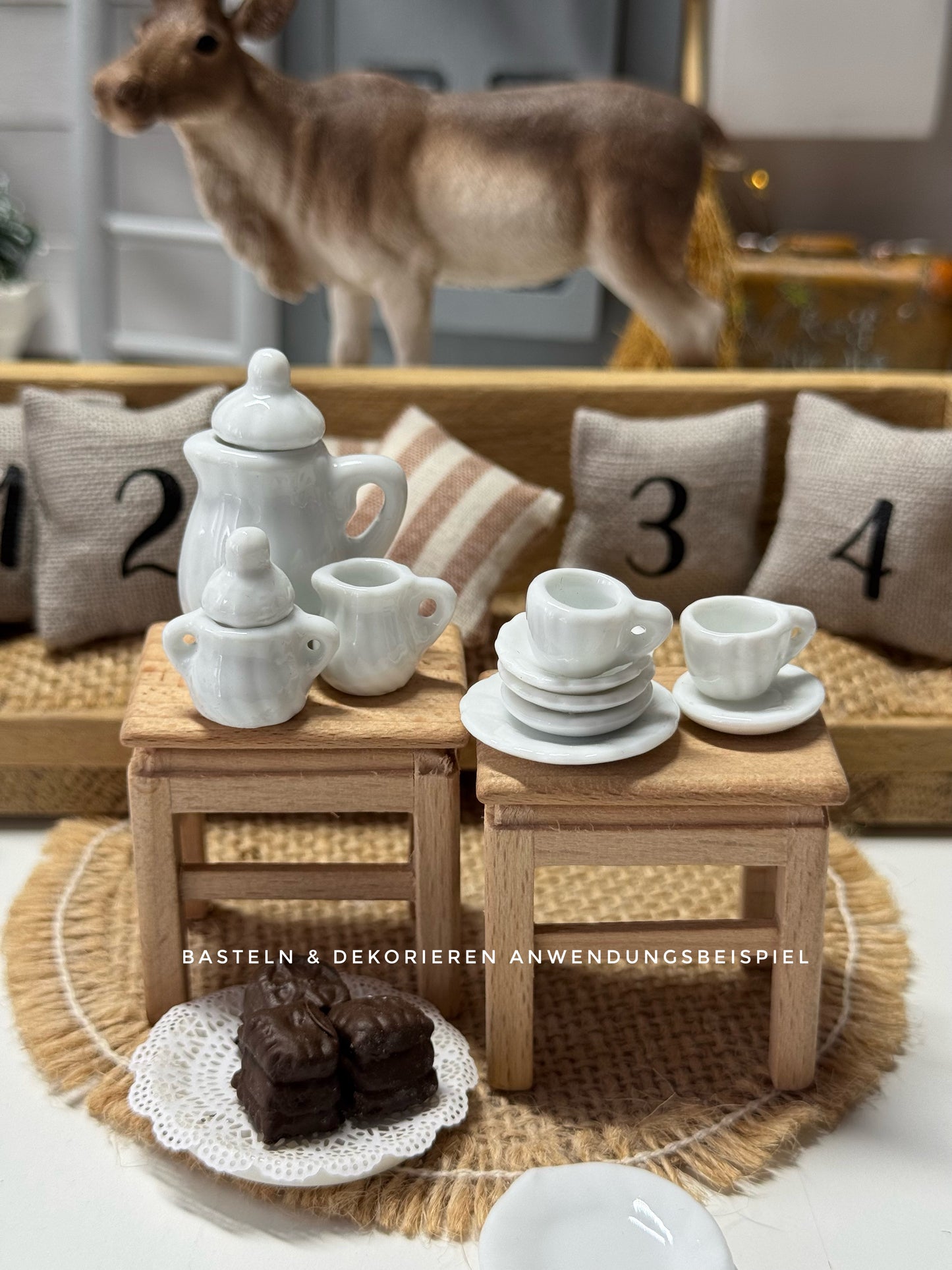 Kaffeeservice Miniatur weiß