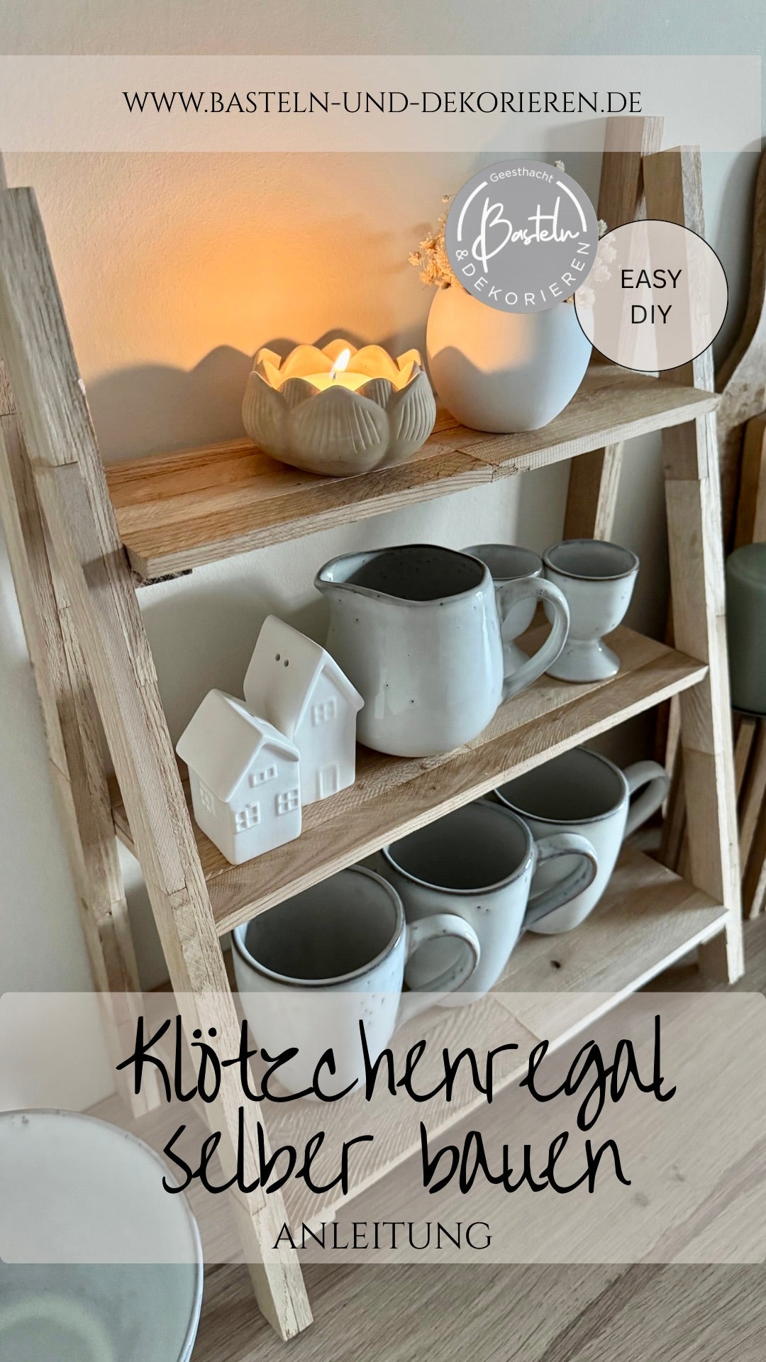 Bastelpaket Klötzchenregal aus Eichenholzklötzchen