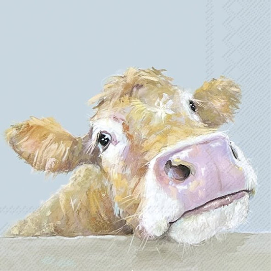 Papierservietten "Cow Bella" light blue