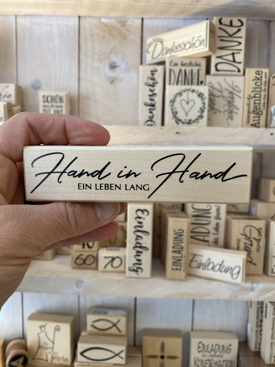 Stempel Hand in Hand ein Leben lang