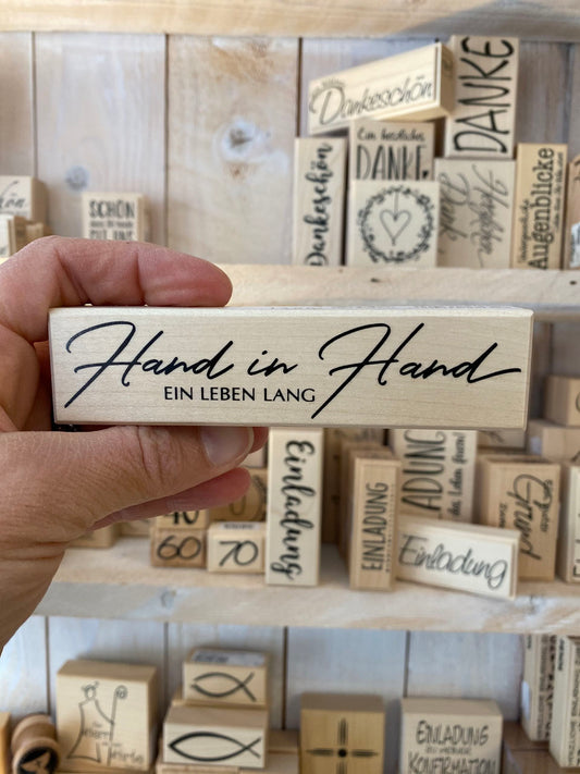 Stempel Hand in Hand ein Leben lang