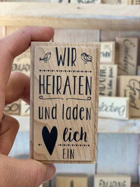 Stempel Wir heiraten und laden herzlich ein