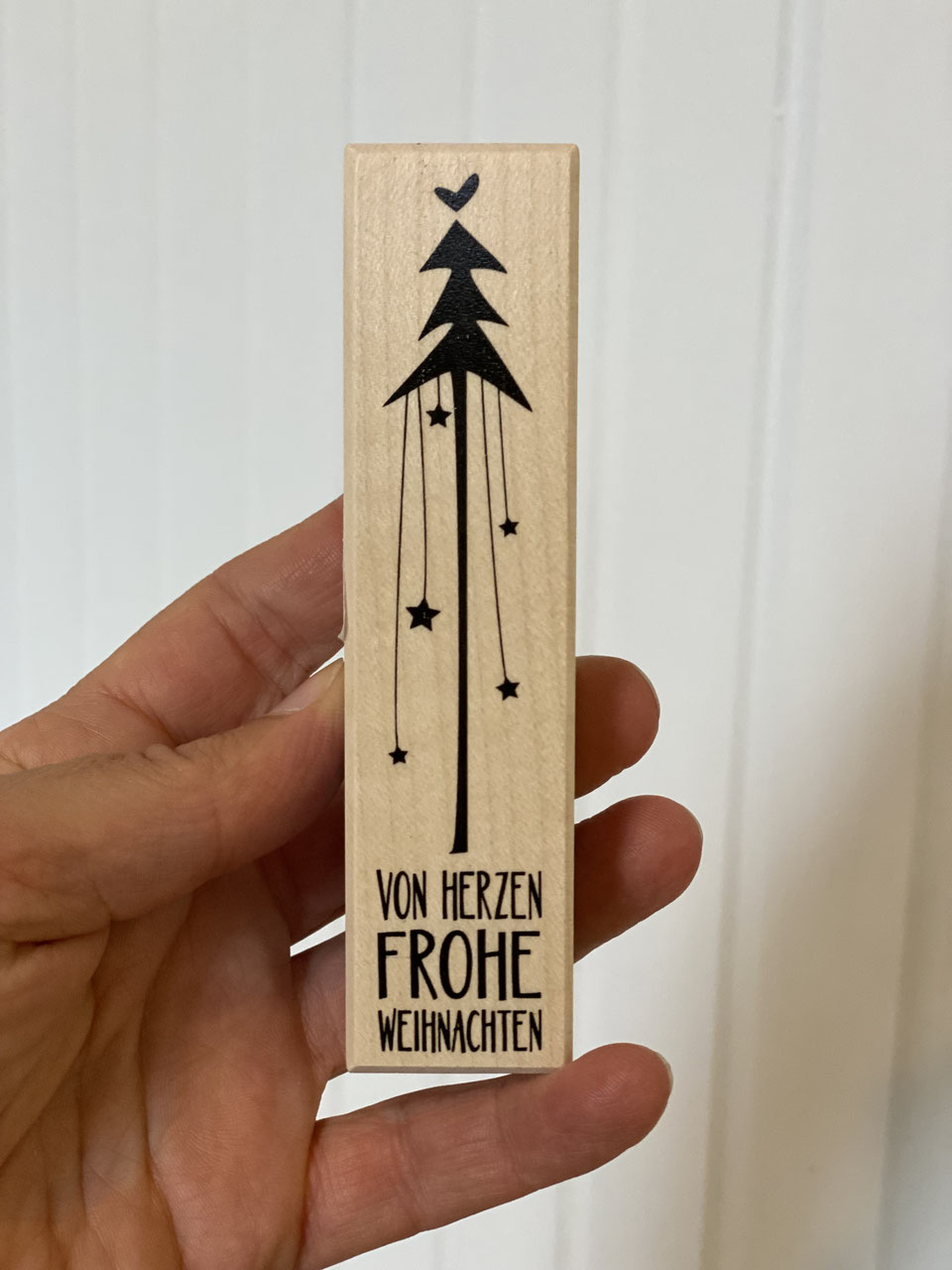 Stempel lang Von Herzen Frohe Weihnachten mit Tannenbaum