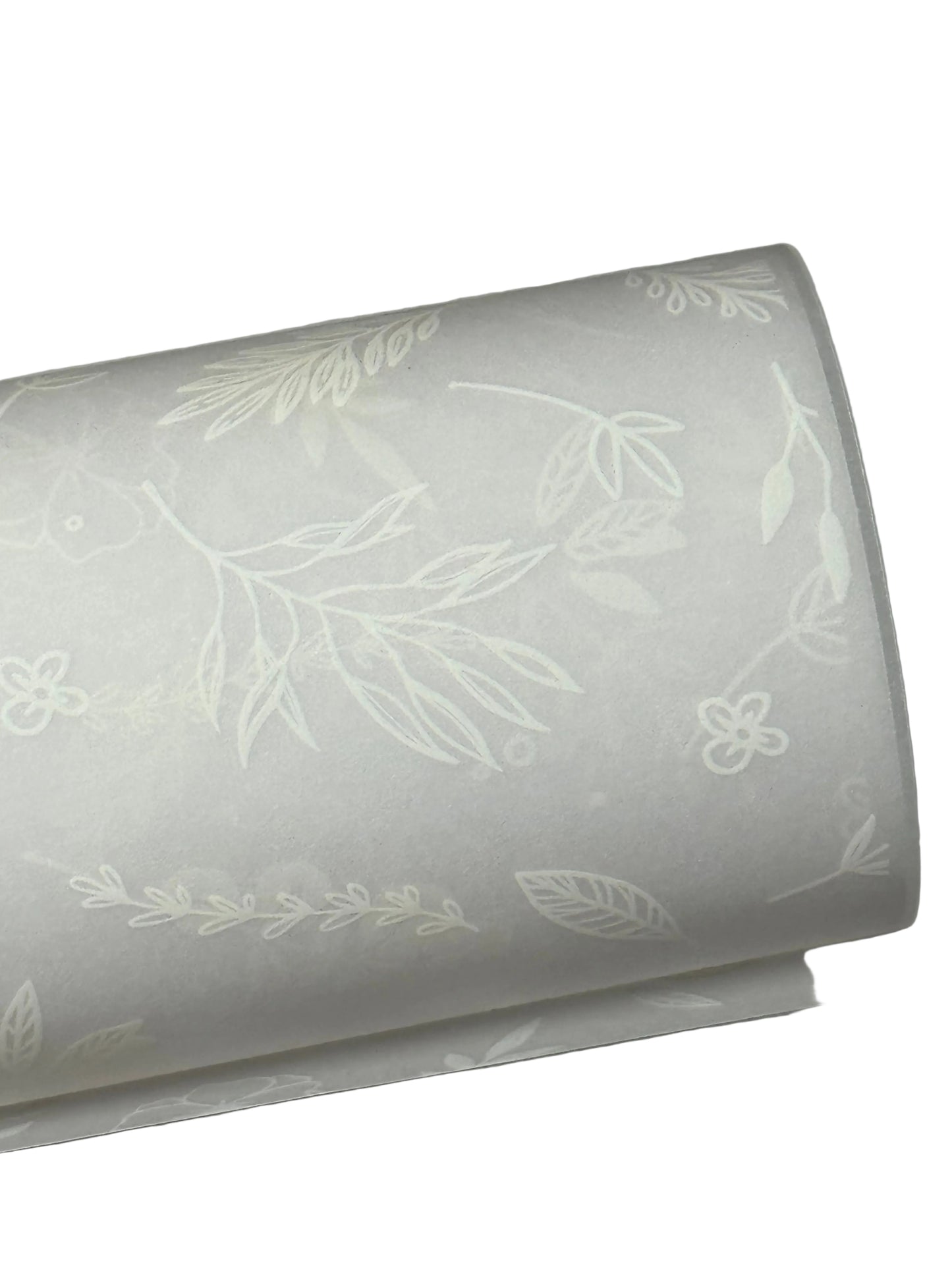 Transparentpapier weiß mit Blattmotiv