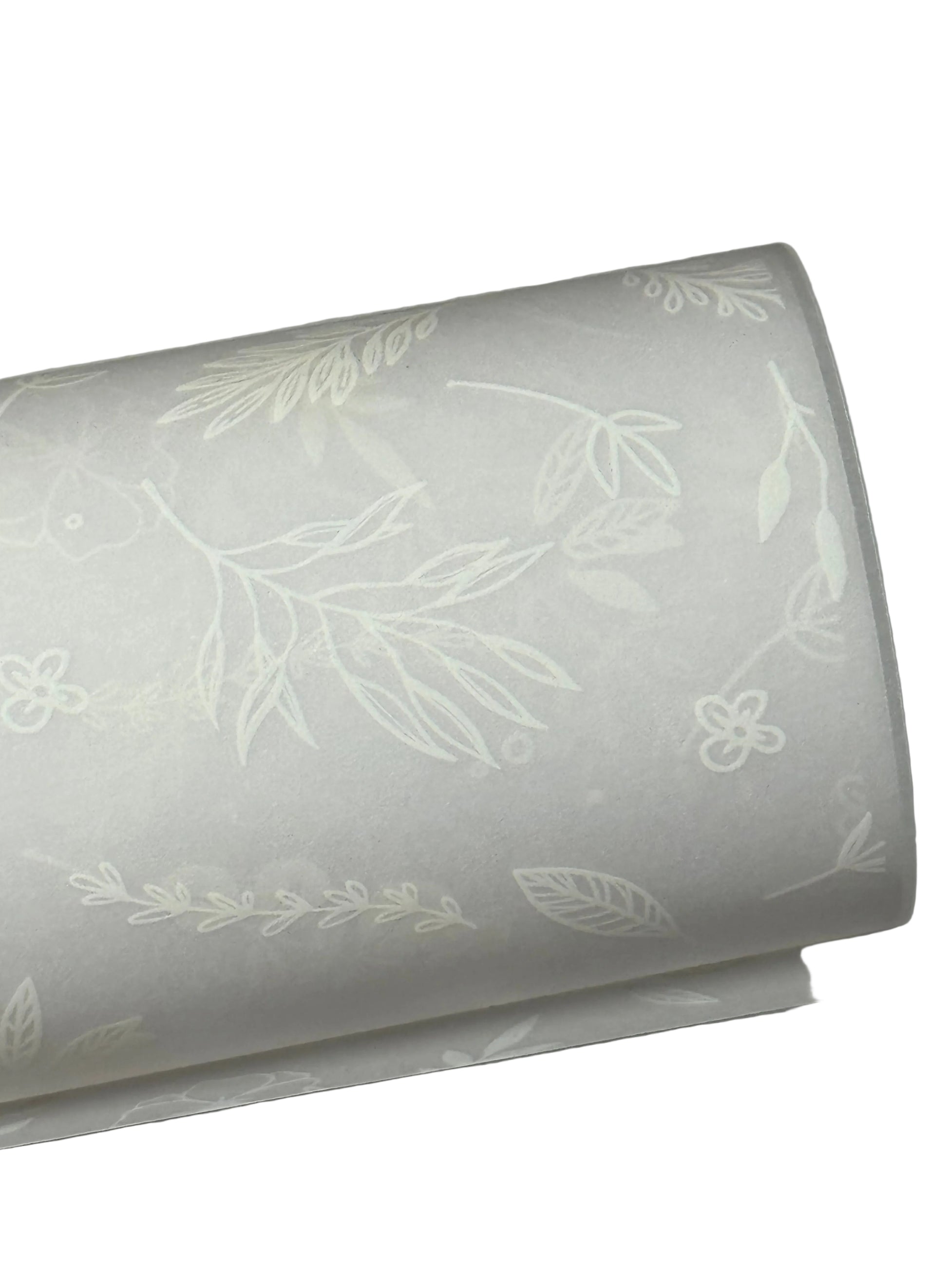 Transparentpapier weiß mit Blattmotiv
