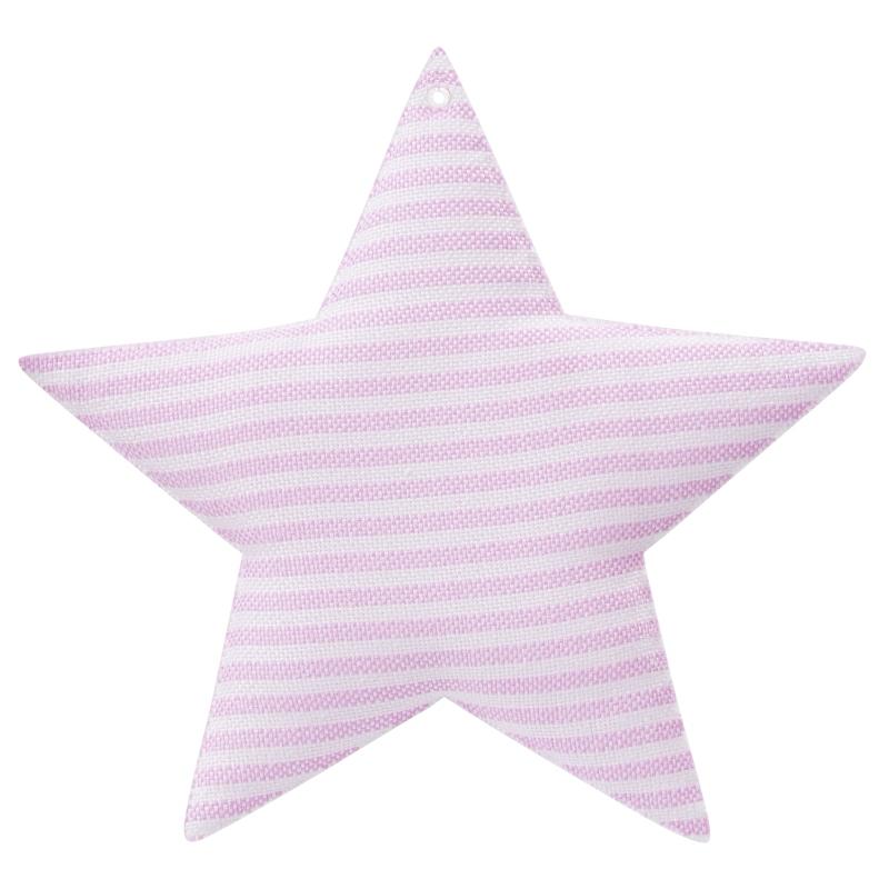 Stoffstern zum Aufhängen – Rosa-Weiß & Hellblau-Weiß gestreift | Deko für Baby, Mobile & Geschenke