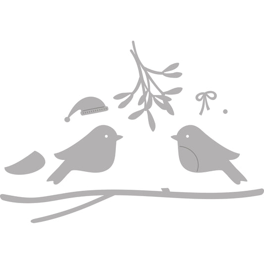 Stanzschablone Zweig mit Vögeln
