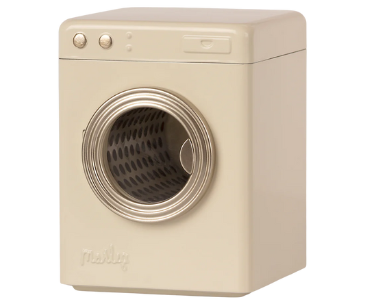 Mini Waschmaschine in Creme aus Metall als Zubehör für Meiler Maus und Puppenhaus