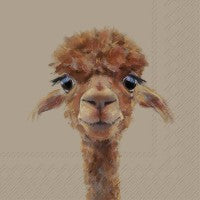 Papierserviette mit niedlichem Lama-Motiv