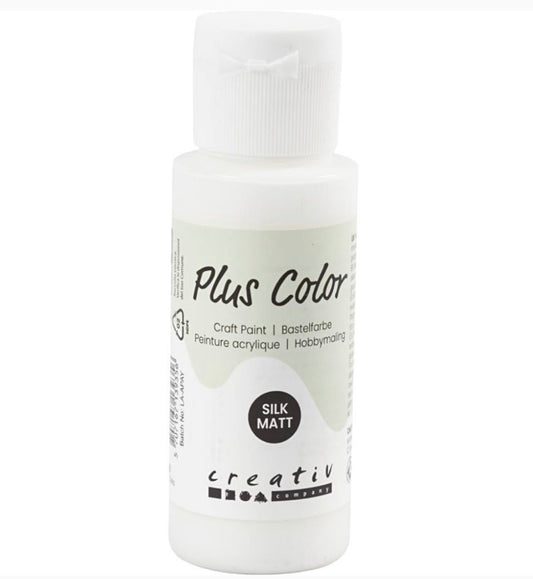 Plus Color Acrylfarbe Silk Matt 60 ml weiß