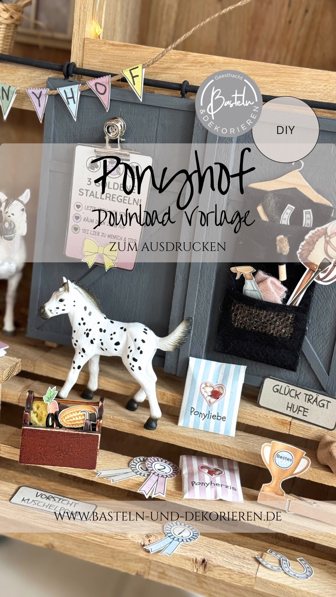 Downloadvorlage Wichtel-Ponyhof – Schilder, Pferdepass & Zubehör